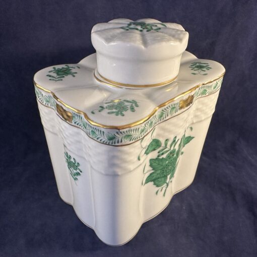 Herend Apponyi groen theebus met dop nr. 6466