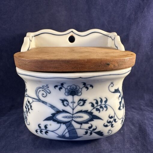 Blue Danube zoutpot met houten kanteldeksel 12 x 10 cm, hoog 11,5 cm - Afbeelding 2