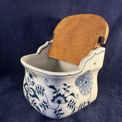 Blue Danube zoutpot met houten kanteldeksel 12 x 10 cm, hoog 11,5 cm - Afbeelding 3
