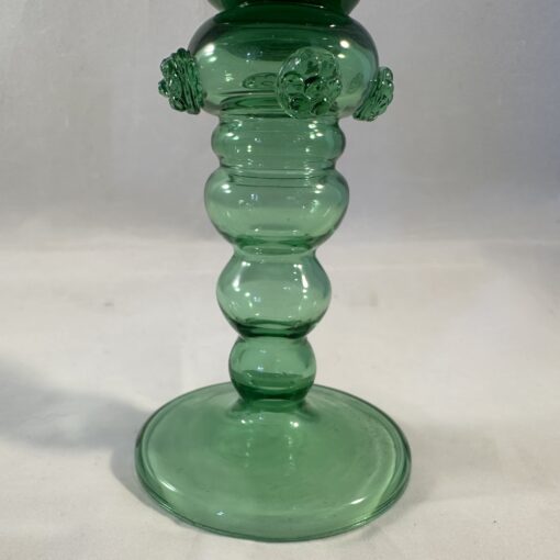 Set van 6 groene roemers met prachtige druivenranken gegraveerd. hoog 18,5 cm - Afbeelding 3