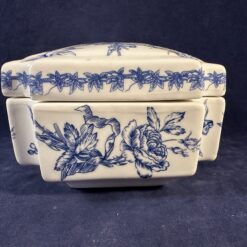 Dekselpot, met mooi bloemmotief Ø 10 x 10 cm, hoog 6,5 cm - Afbeelding 2
