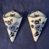 Delfts blauwe set van 2 wandvaasjes 10,5 cm x 6 cm.