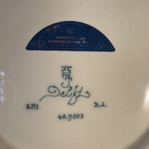 Delfts groen wandbord Ø 29,6 cm, Porceleyne fles Delft in de kleur zeegroen - Afbeelding 2