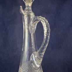 Kleine kristallen karaf met stop en handvat hoog 24,5 cm. Wilhelmina slijpsel Hand geslepen kristal - Afbeelding 3