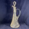 Kristallen karaf met stop en handvat hoog 31 cm. Wilhelmina slijpsel  Hand geslepen kristal