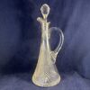 Kristallen karaf met stop en handvat hoog 31 cm. Wilhelmina slijpsel  Hand geslepen kristal