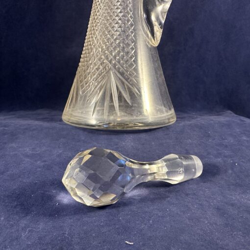 Kristallen karaf met stop en handvat hoog 31 cm. Wilhelmina slijpsel  Hand geslepen kristal - Afbeelding 3