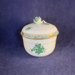 Herend Apponyi (6121/AV) groen dekselpotje/suikerpotje