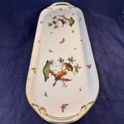 Herend Rothschild bird lange cakeschaal 50 x 17,5 cm
