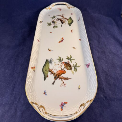 Herend Rothschild bird lange cakeschaal 50 x 17,5 cm