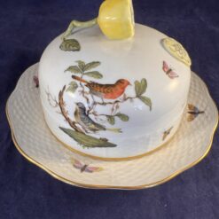 Herend Rothschild bird grote botervloot met deksel