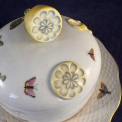 Herend Rothschild bird grote botervloot met deksel