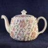 Minton Haddon Hall green edge theepot, hoog 14,5 cm, inhoud 1 liter
