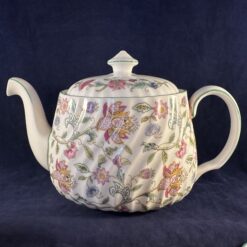 Minton Haddon Hall green edge theepot, hoog 14,5 cm, inhoud 1 liter