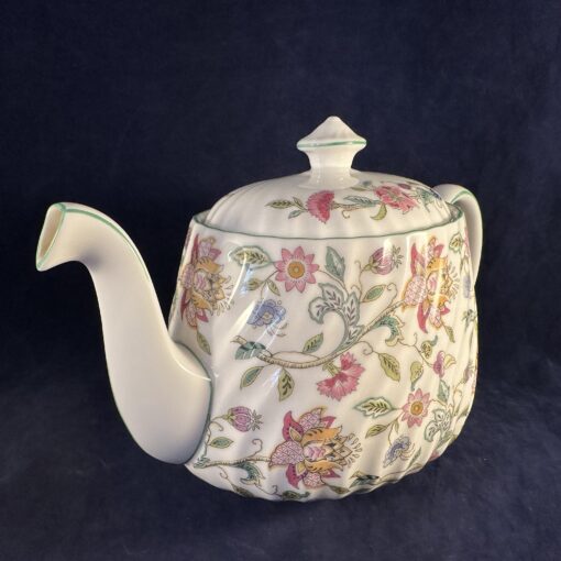 Minton Haddon Hall green edge theepot, hoog 14,5 cm, inhoud 1 liter - Afbeelding 2