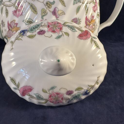 Minton Haddon Hall green edge theepot, hoog 14,5 cm, inhoud 1 liter - Afbeelding 4