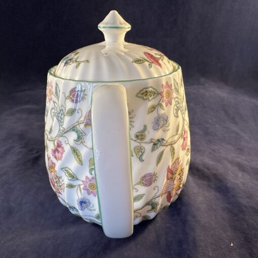Minton Haddon Hall green edge theepot, hoog 14,5 cm, inhoud 1 liter - Afbeelding 6