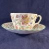 Minton Haddon Hall green edge theekop en schotel, Ø 9 cm, hoog 6 cm.