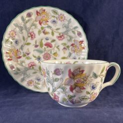 Minton Haddon Hall green edge theekop en schotel, Ø 9 cm, hoog 6 cm. - Afbeelding 2