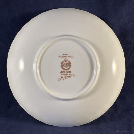 Minton Haddon Hall green edge theekop en schotel, Ø 9 cm, hoog 6 cm. - Afbeelding 3