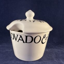 Emma Bridgewater 'Toast and Marmalade' (zwart) suikerpot met deksel hoog 11 cm.