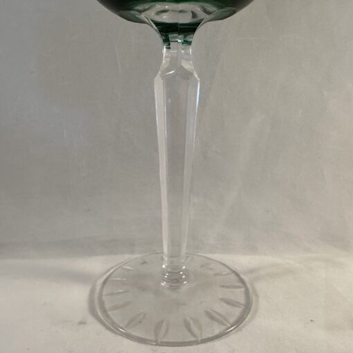 Val Saint Lambert wijnglas groen prachtig geslepen, hoog 19 cm, Ø 6 cm - Afbeelding 3