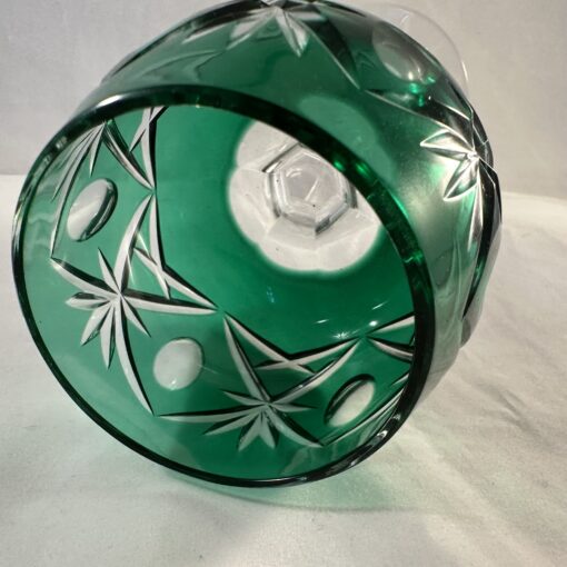 Val Saint Lambert wijnglas groen prachtig geslepen, hoog 19 cm, Ø 6 cm - Afbeelding 4