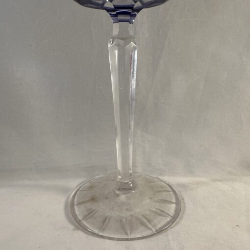 Val Saint Lambert wijnglas kobaltblauw prachtig geslepen, hoog 19 cm, Ø 6 cm - Afbeelding 4