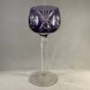 Val Saint Lambert wijnglas lila prachtig geslepen, hoog 18 cm, Ø 6,5 cm