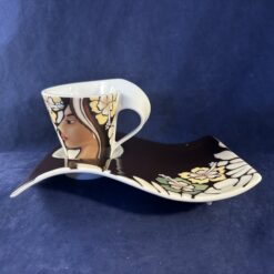Villeroy en Boch 'New wave' espressokop met schotel hoog 7 cm Ø 6 cm.