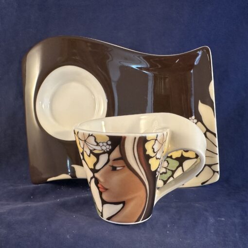 Villeroy en Boch 'New wave' espressokop met schotel hoog 7 cm Ø 6 cm. - Afbeelding 2