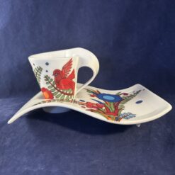 Villeroy en Boch 'New wave' Acapulco espressokop met schotel hoog 7 cm Ø 6 cm.