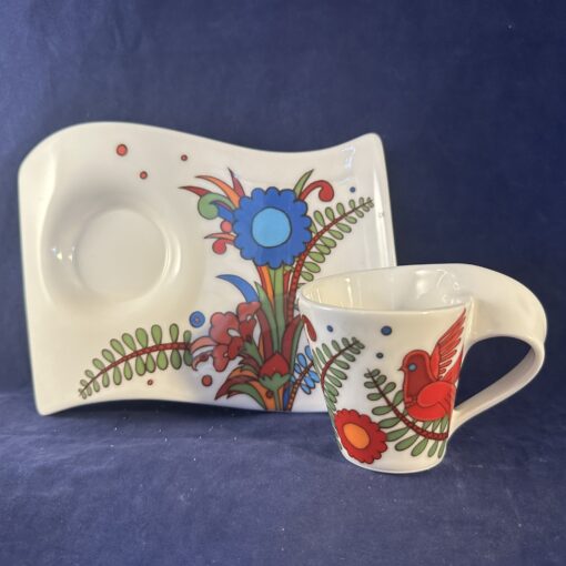 Villeroy en Boch 'New wave' Acapulco espressokop met schotel hoog 7 cm Ø 6 cm. - Afbeelding 2
