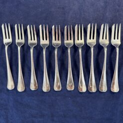 Haags Lofje set van 10 zilveren taartvorkjes (13 cm.)