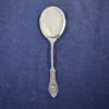 Platte zilveren serveerlepel Groningen, Joseph Leeser, lang 18,5 cm.