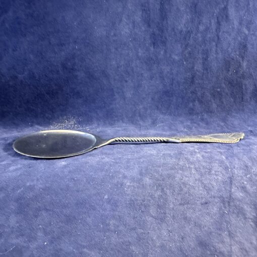 Platte zilveren serveerlepel Groningen, Joseph Leeser, lang 18,5 cm. - Afbeelding 3