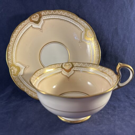 Royal Albert 'Crown china' theekop met schotel Ø 10,4 cm hoog 5,5 cm model 'Avon wide' (geel/goud) - Afbeelding 3