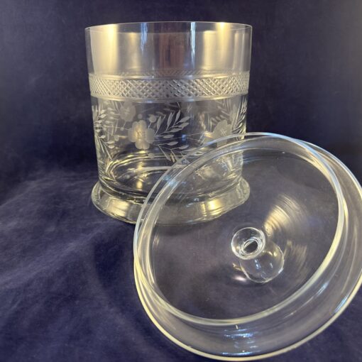 Pot met deksel / beschuitbus geslepen kristal, hoog 23 cm Ø 15 cm - Afbeelding 5