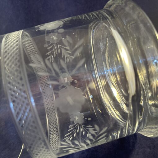 Pot met deksel / beschuitbus geslepen kristal, hoog 23 cm Ø 15 cm - Afbeelding 3