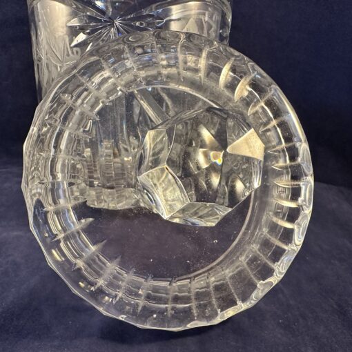 Pot met deksel/ zware koekpot geslepen kristal, hoog 19 cm Ø 13 cm. - Afbeelding 2