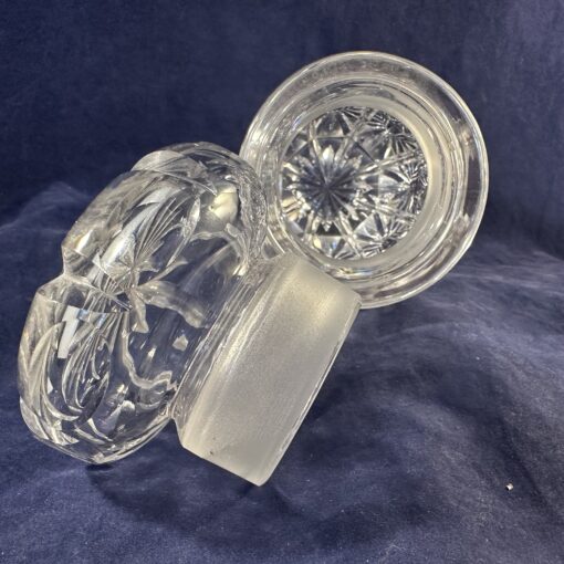 Kristallen geslepen zware suikerpot/ snoeppot met stop Ø 7,5 cm, hoog 14 cm. - Afbeelding 3