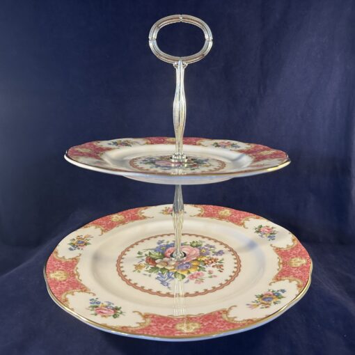 Royal Albert Lady Carlyle etagere 2 laags hoog 35 cm Ø 26, 20,5 cm - Afbeelding 2