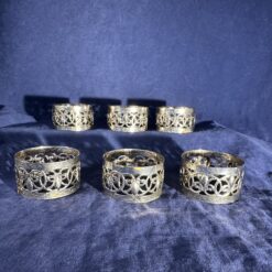 Set van 6 metalen servetringen Ø 4,5 cm.