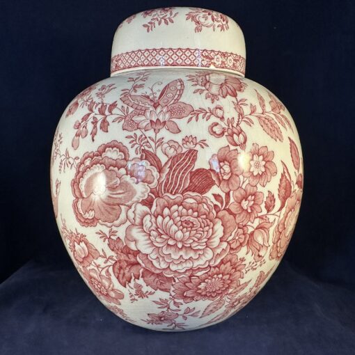 Mason's Pink Stratford dekselpot/ dekselvaas, hoog 23 cm Ø 17 cm. - Afbeelding 3