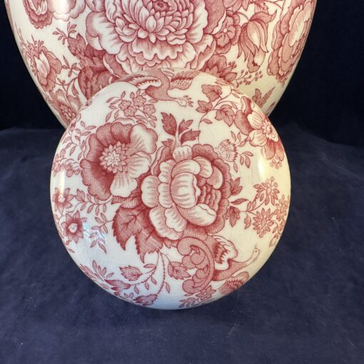 Mason's Pink Stratford dekselpot/ dekselvaas, hoog 23 cm Ø 17 cm. - Afbeelding 4