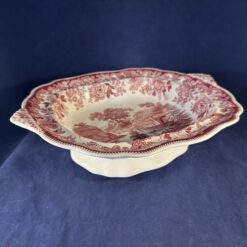 Copeland Spode's 'Rhine' rechte schaal op voet Ø 31 x 24 cm. hoog 8 cm.