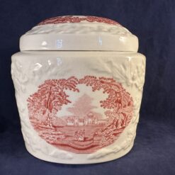 Mason's Vista pink pot met deksel/ snoeppot hoog 12 cm, 9,5 x 12 cm.