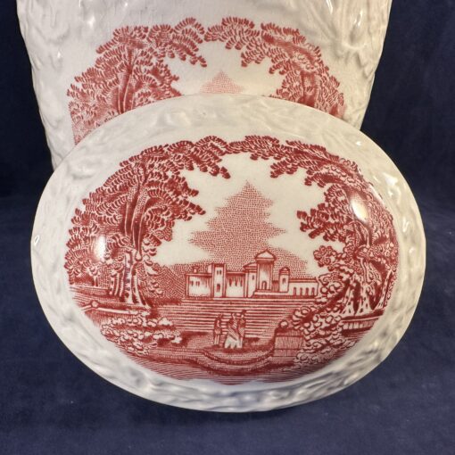 Mason's Vista pink pot met deksel/ snoeppot hoog 12 cm, 9,5 x 12 cm. - Afbeelding 4