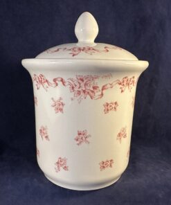 Laura Ashley 'Ribbons' dekselpot hoog 17 cm. Ø 12 cm.