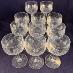 Set van 11 kristallen wijn / portglazen Wilhelmina slijpsel hoog 13 cm, Ø 6,5 cm